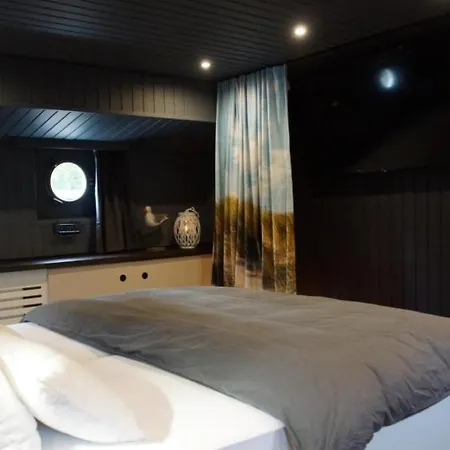 船屋 8 Personen Hausboot Mit Hot Tub, Sauna, Kaminofen, Klimaanlage, Lounge, Sonnendeck Und Garten Mit Buddelschiff Direkt Hinterm Deich In 奥滕多夫